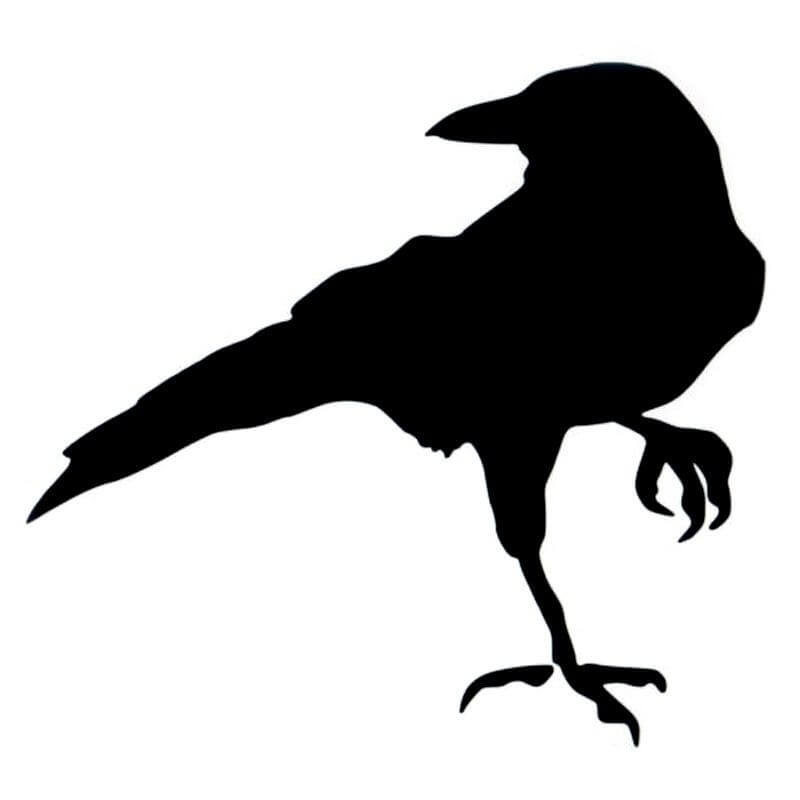 Wikinger Aufkleber mit Krähe Schwarz
