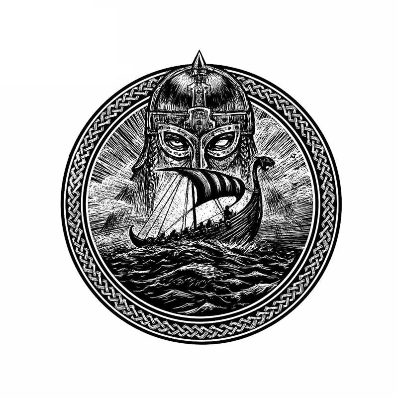 Wikinger Aufkleber mit Odin Wotan