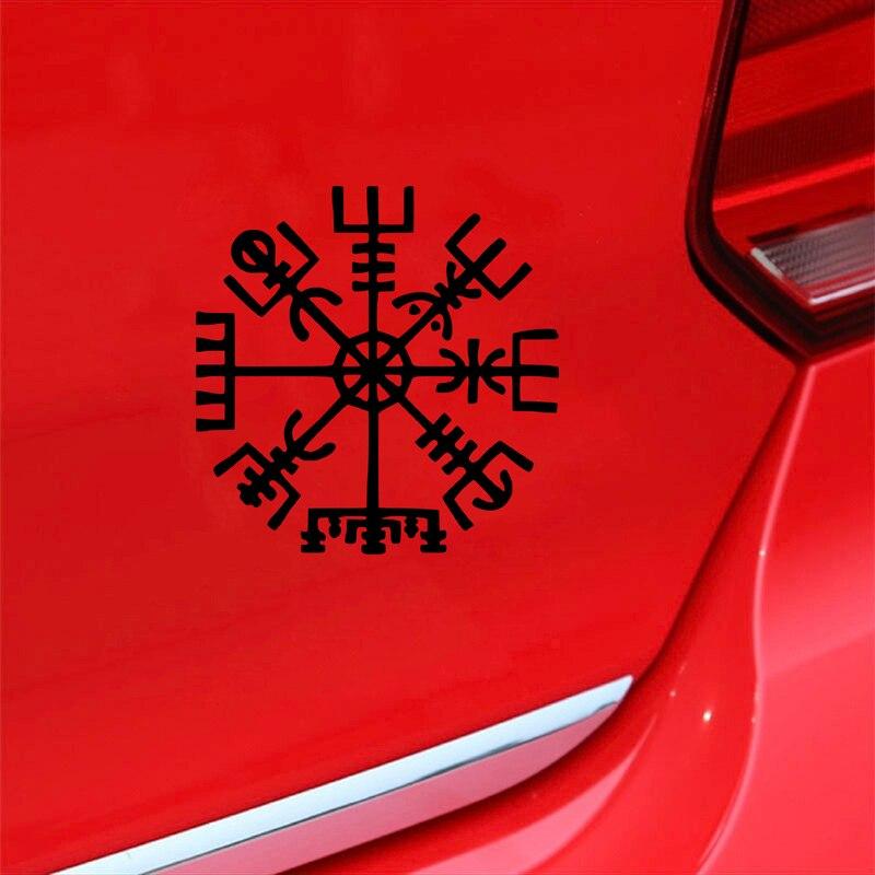 Wikinger Aufkleber mit Vegvisir Black