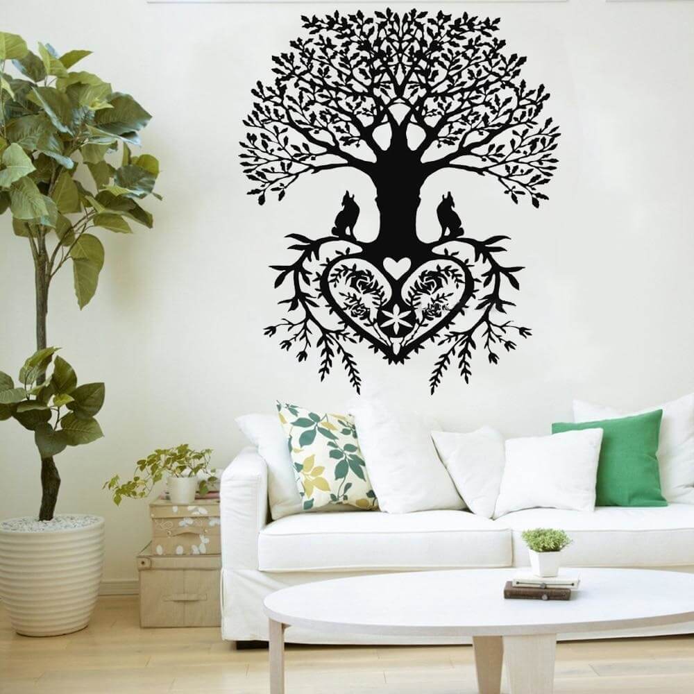 Wikinger Aufkleber mit Yggdrasil Art