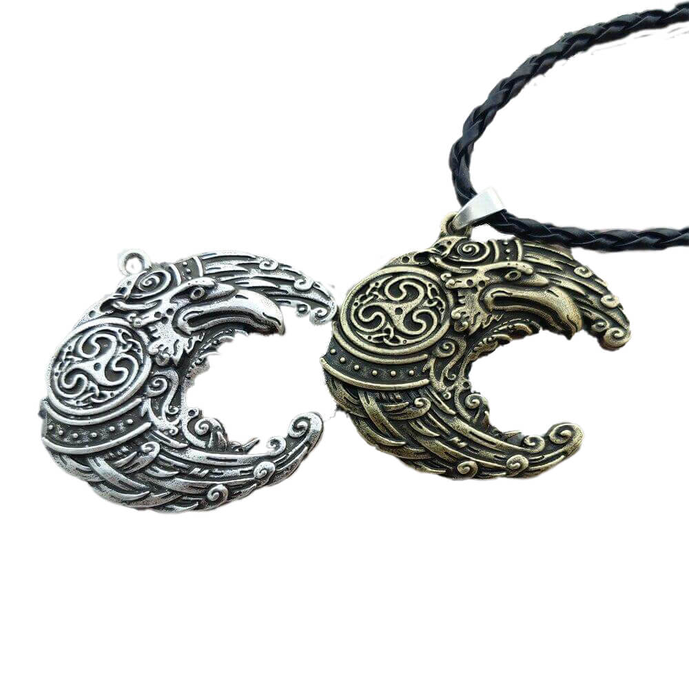 Wikinger Halskette mit Rabe Odins