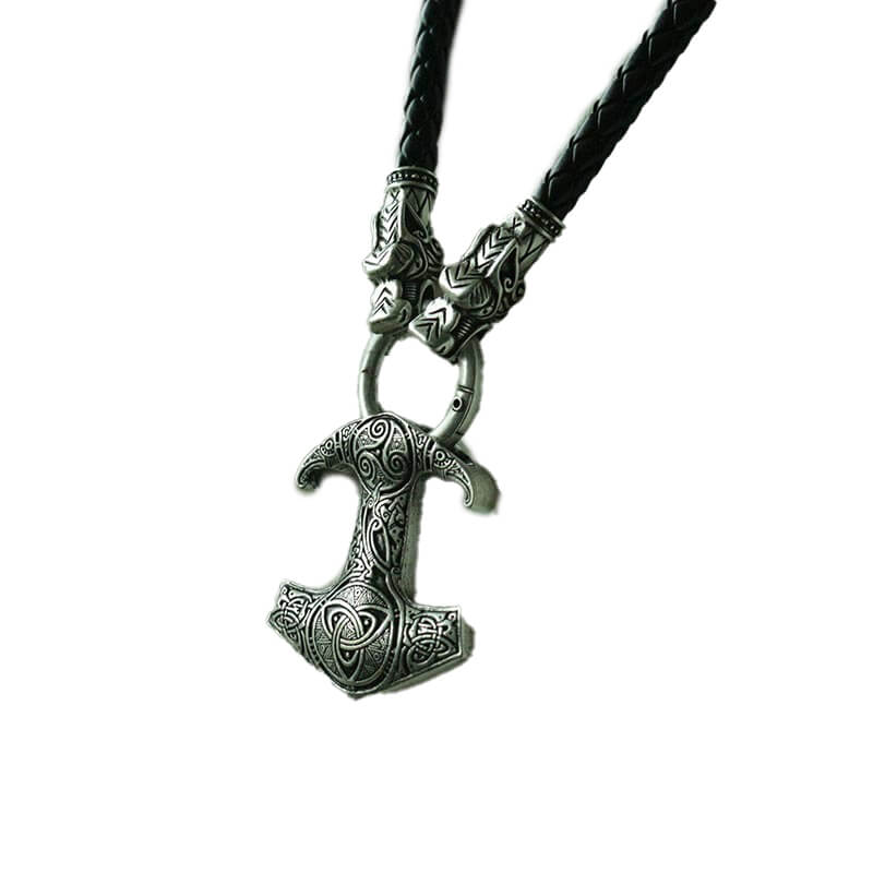 Wikinger Halskette mit Triskele und Mjolnir
