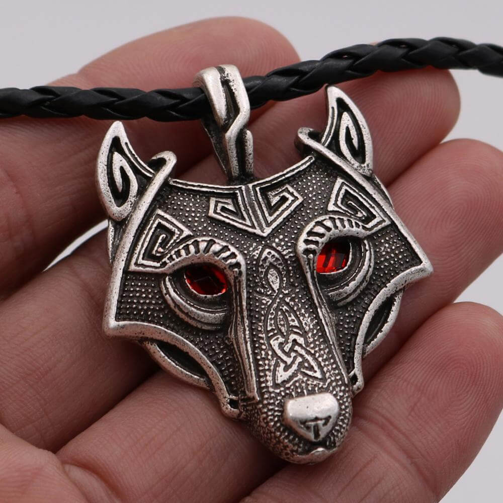 Wikinger Kette Herren mit Wolf Mythologie