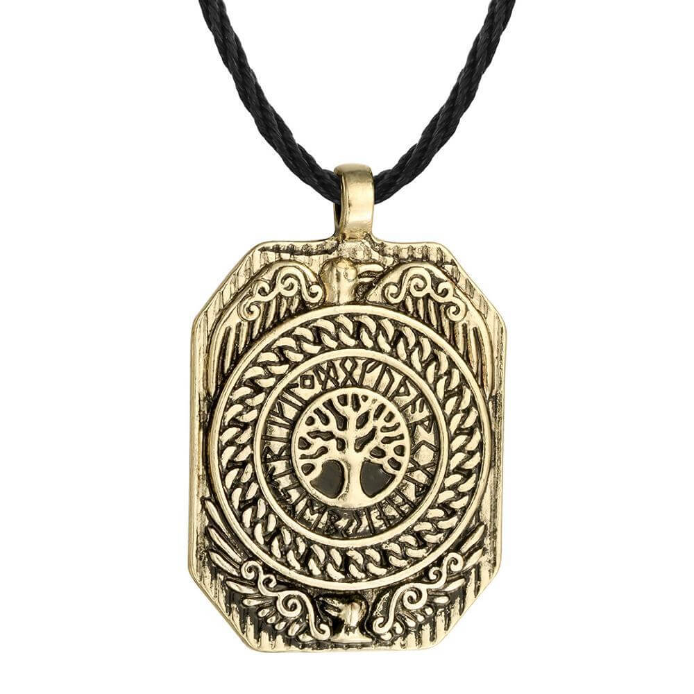 Wikinger-Medaillon-Mann mit Riesen-Yggdrasil