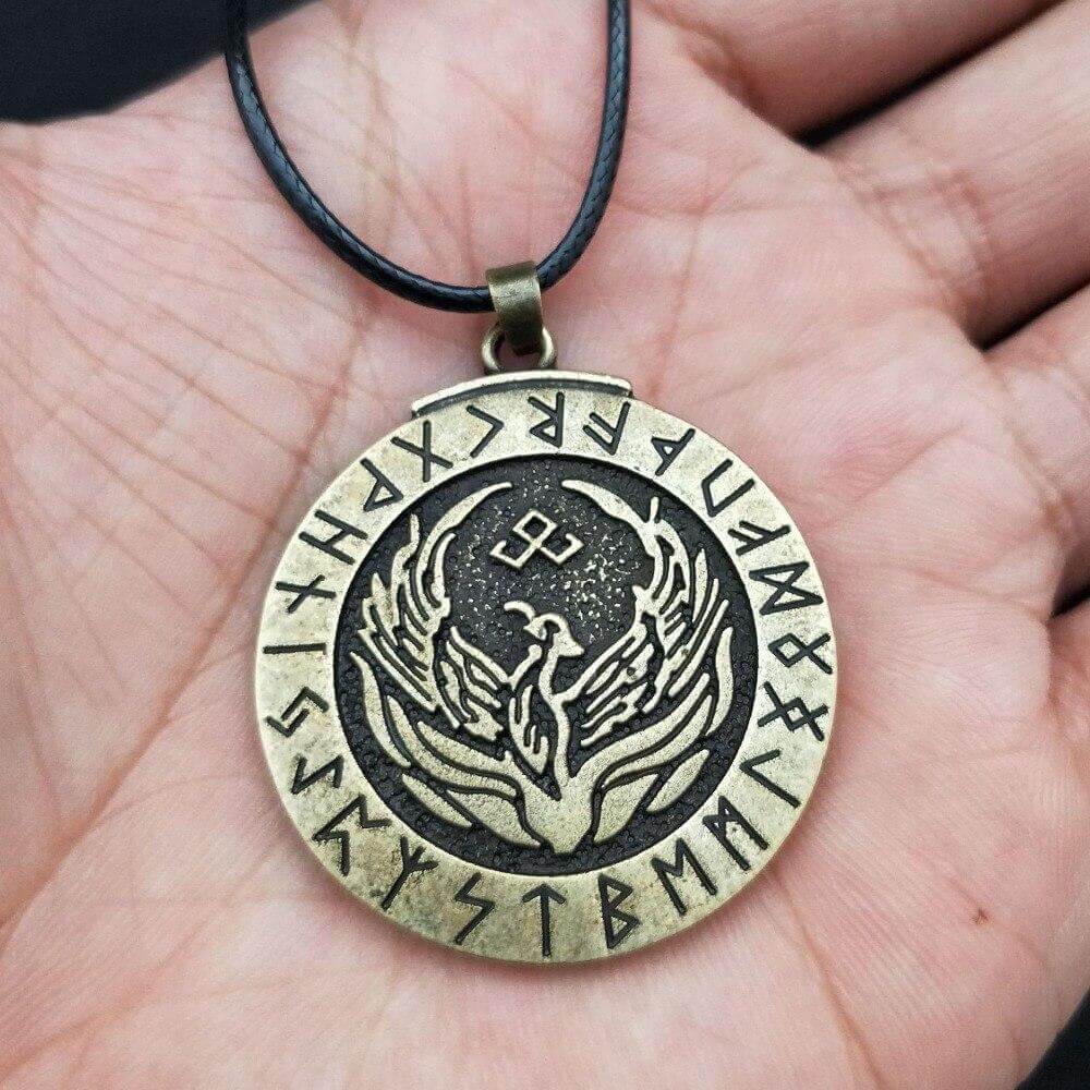 Wikinger Schmuck Gold mit Feuervogel