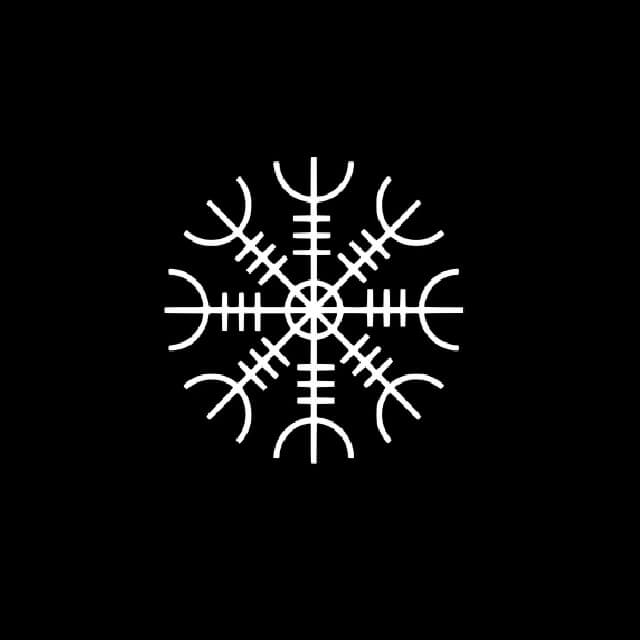 Wikinger Sticker mit Aegishjalmur Symbol