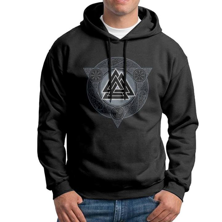 Wikinger Hoodie Mit Vegvísir Design - Nordische Runen Pullover