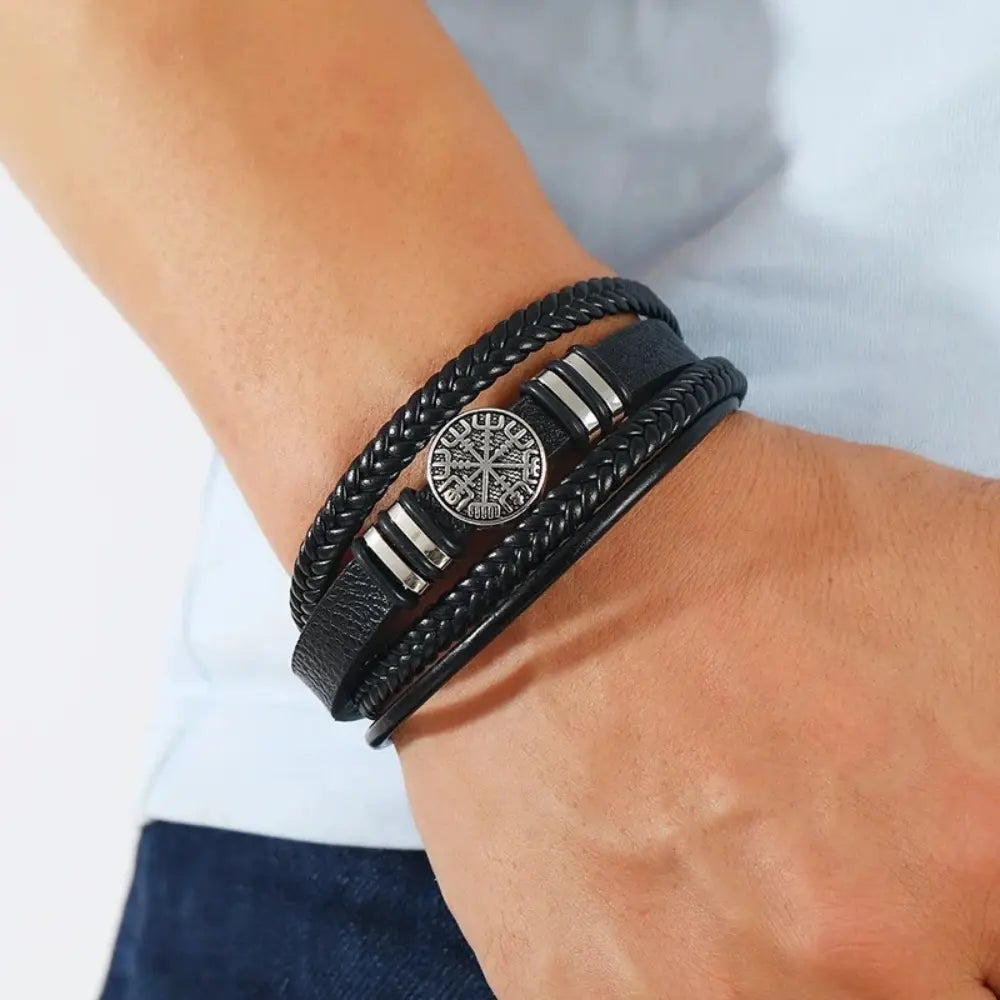 Armband Leder Wikinger