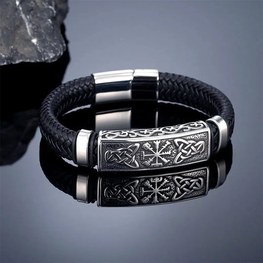 Armbänder Herren Edelstahl Wikinger Scwharz