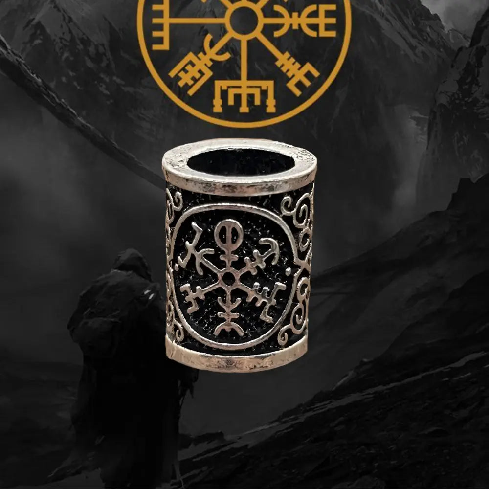 Bartperlen Viking mit Vegvisir Symbol