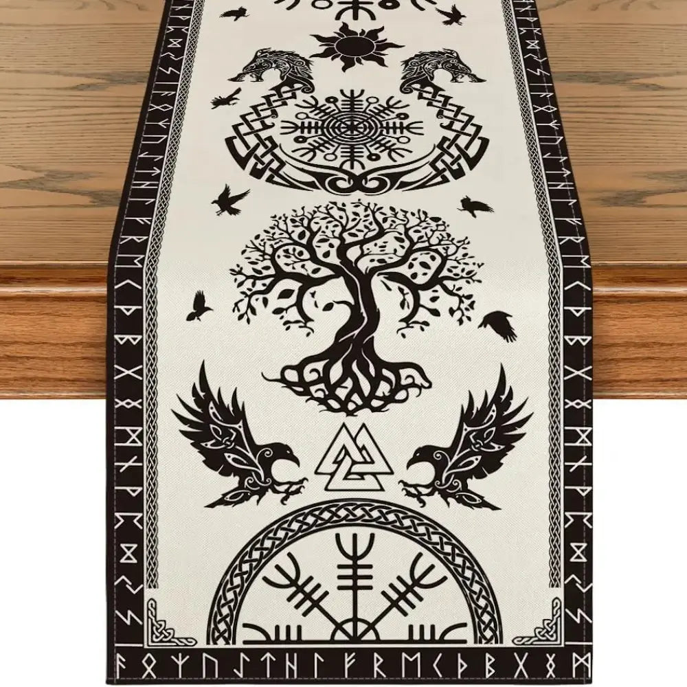 Beige Wikinger Tischdecke