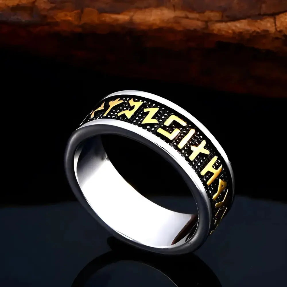 Golden Viking Rune Ring