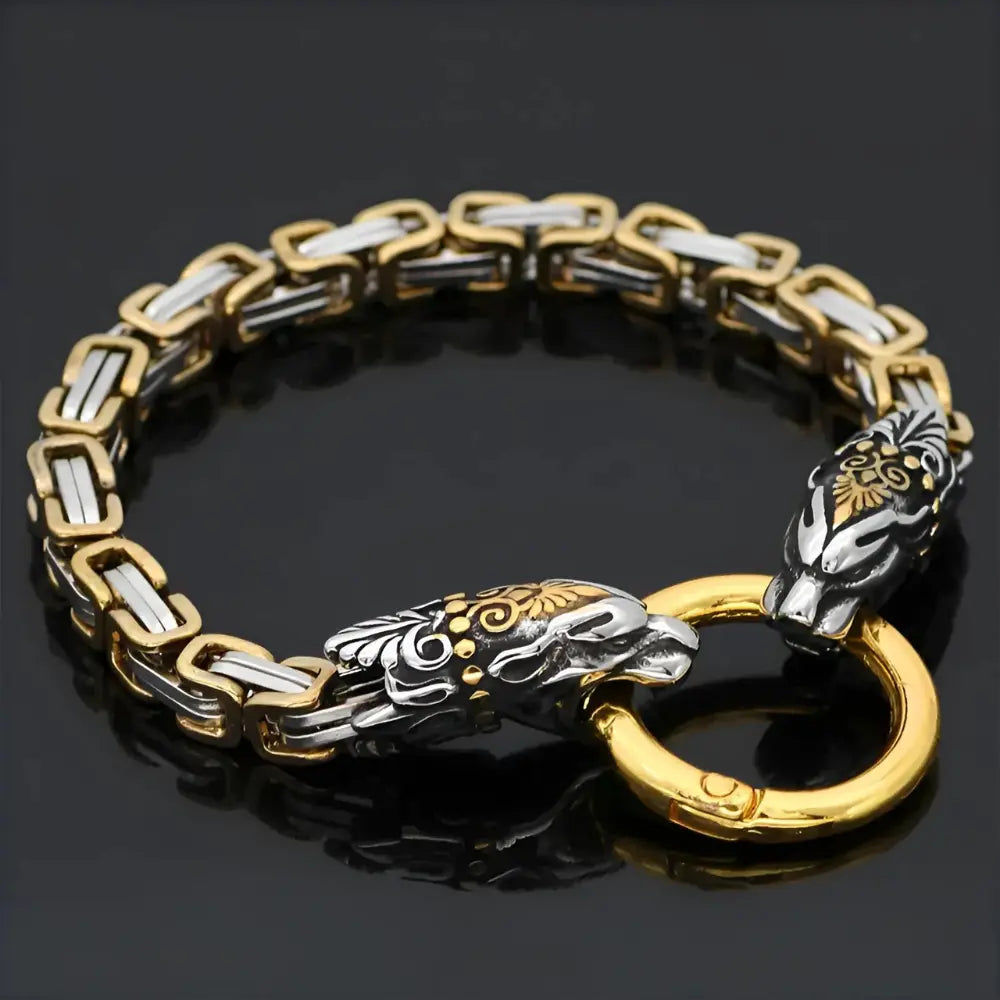 Golden Wikinger Armband mit Weltenschlange