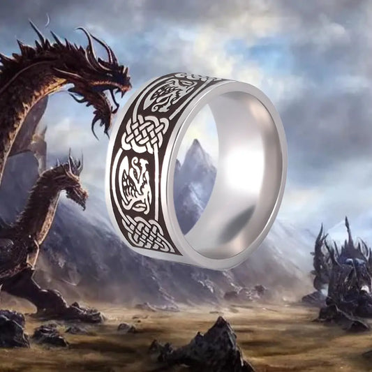 Ring Wikinger mit Dragon Head