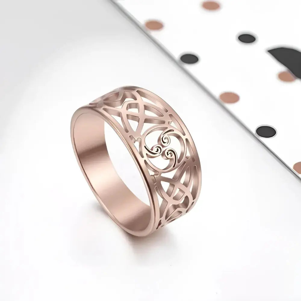 Rose Golden Celtic Wedding Rings