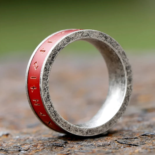 Rot Vintage Wikinger Runes Ringe