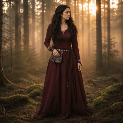 Rot Wikinger Frau Kleid