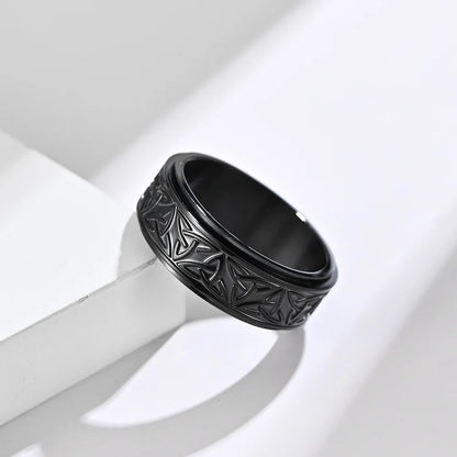 Schwarz Keltischer Schmuck Ringe mit Triquetra