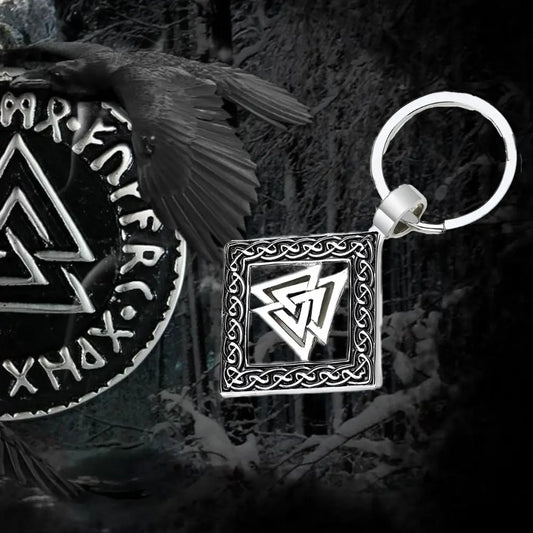 Schlüsselanhänger Nordisch mit Symbol Valknut