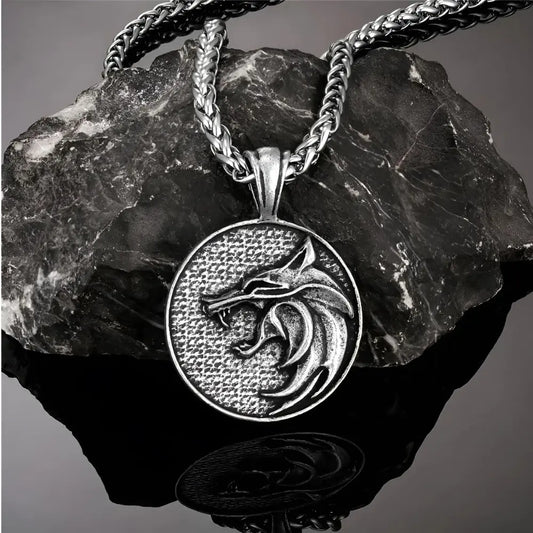 Silber Kette Viking mit Fenrir Ragnarok