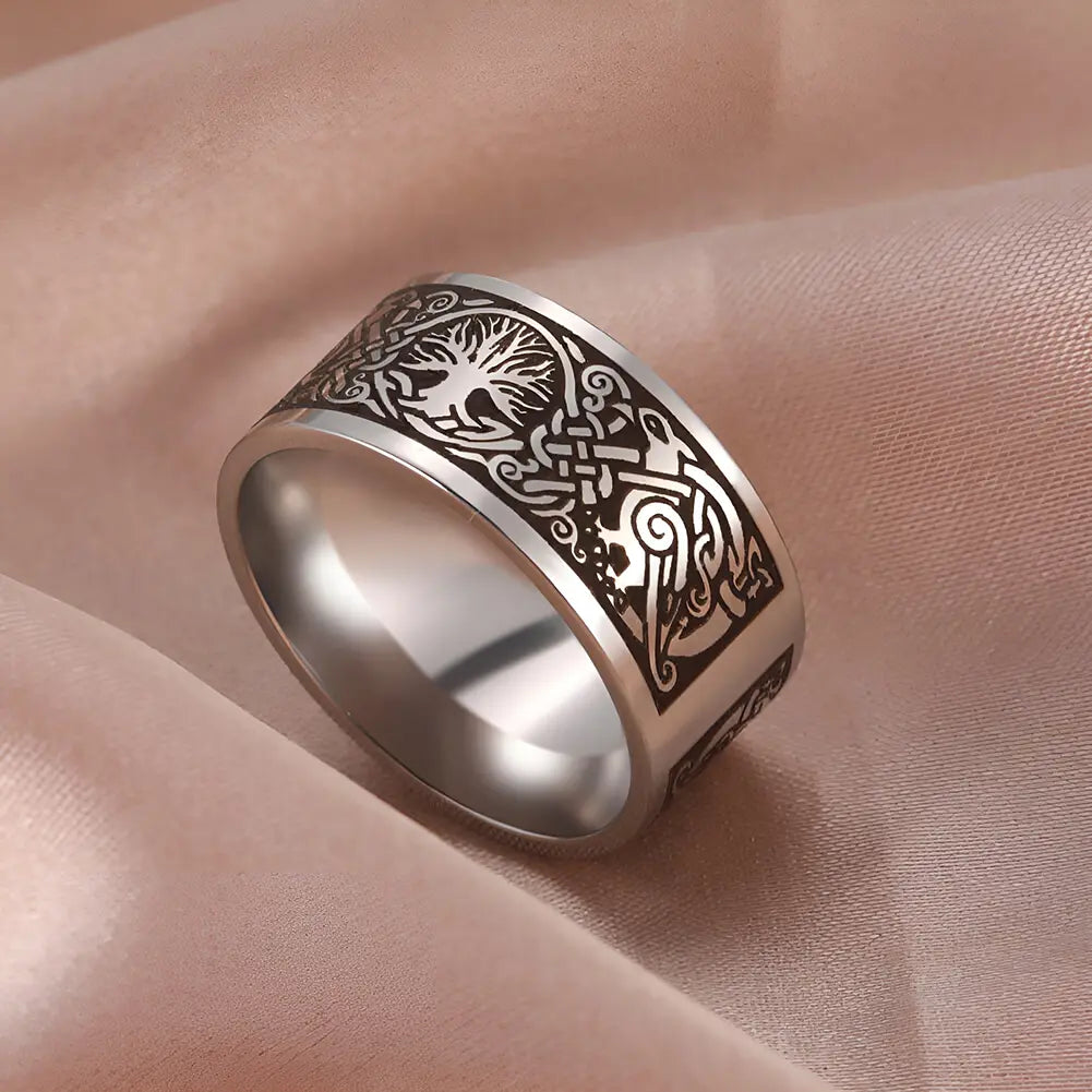 Silber Symbol Yggdrasil Ring