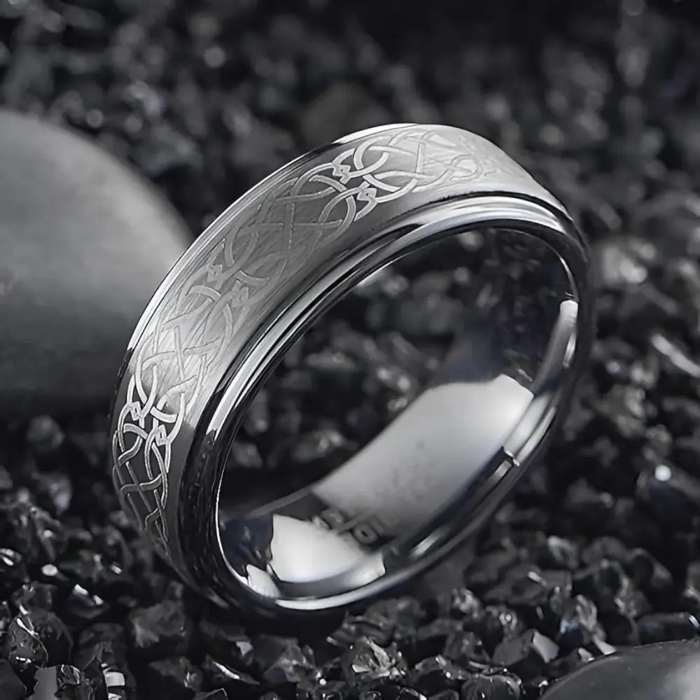 Silber Viking Ring mit Keltischer Knoten