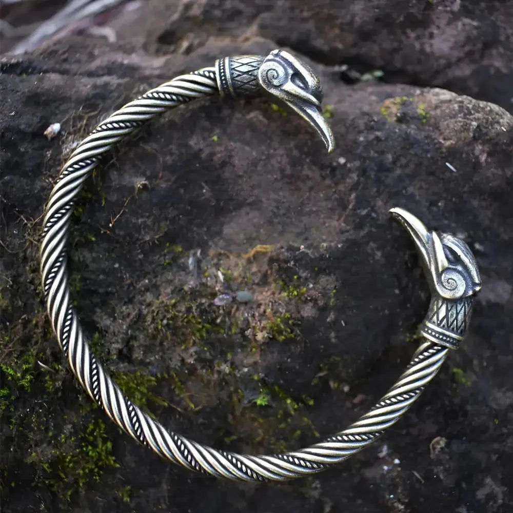 Silber Wikinger Armband Krahen