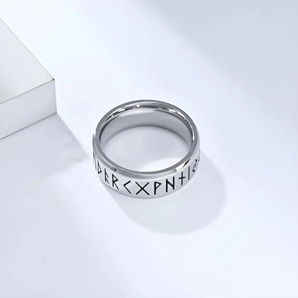 Silber Wikinger Ring Runenalphabet Mann