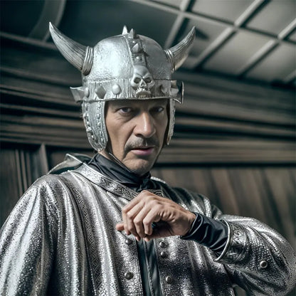 Silber Wikingerhelm - Totenkopf