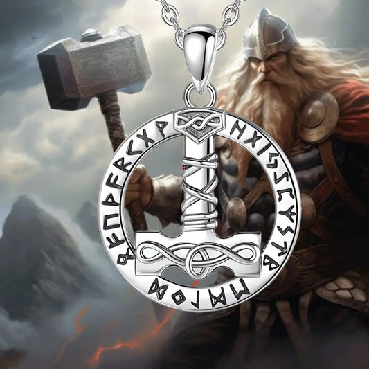 Silber Thors Hammer Halskette
