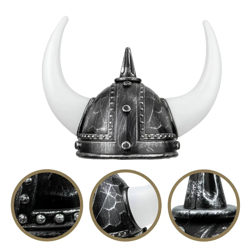 Viking Helm mit Hörnern Black Edition