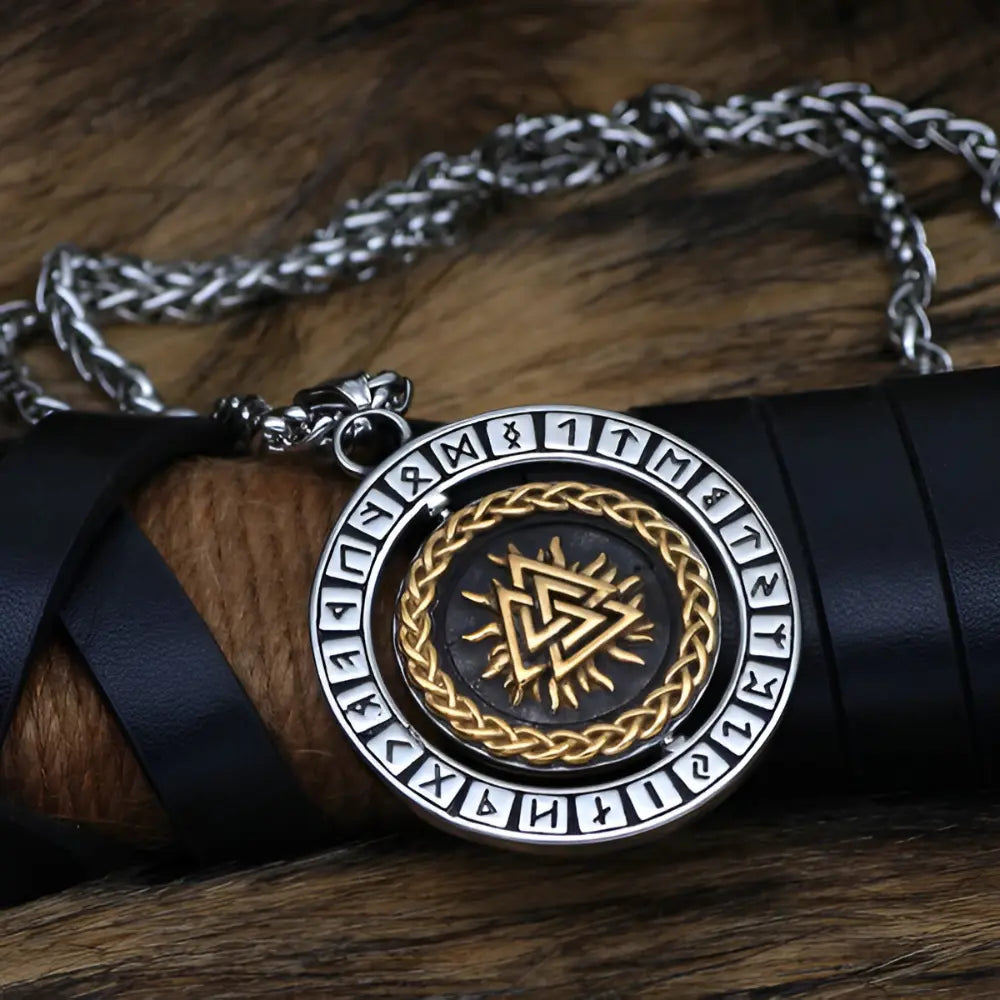 Viking Kette Edelstahl mit Symbol Valknut