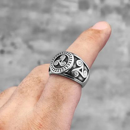 Viking Ring Triskelion Symbol