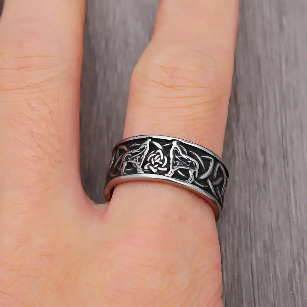 Viking Ring mit Freki und Geri