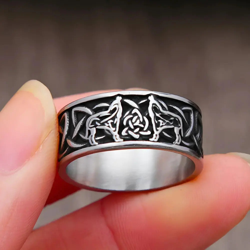 Viking Ring mit Freki & Geri