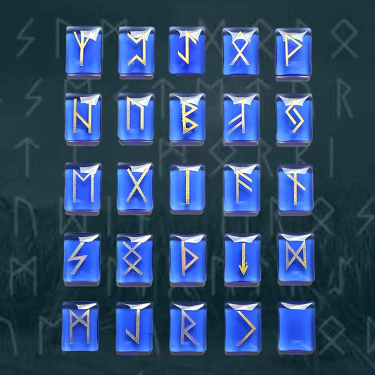 Viking Runes Blauer Kristall