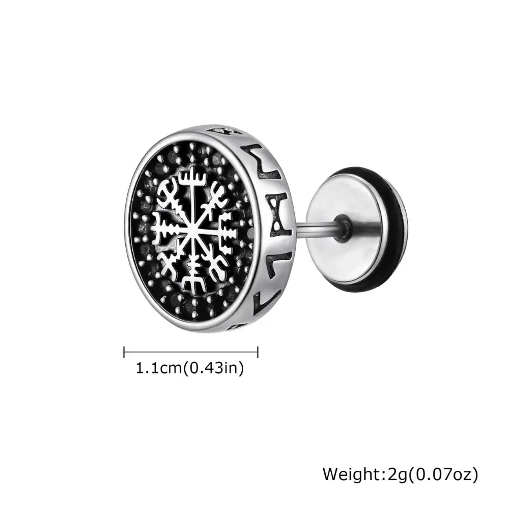 Viking Vegvisir Ohrringe Silver