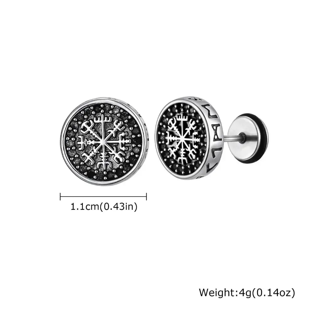 Viking Vegvisir Ohrringe Size