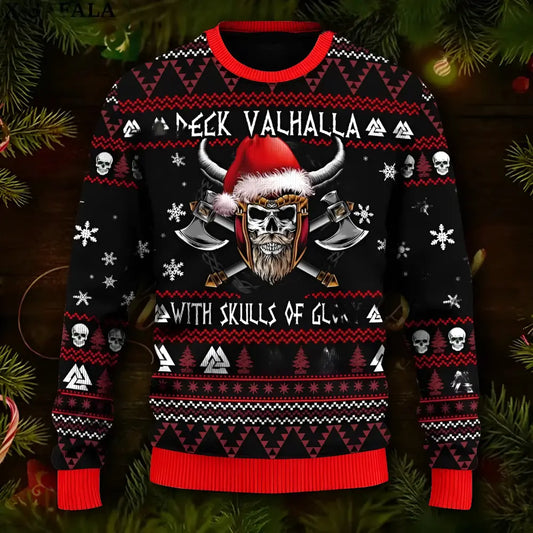 Weihnachts Pullover mit Totenkopf