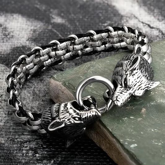 Wikinger Armband mit Fenrir-Wolf