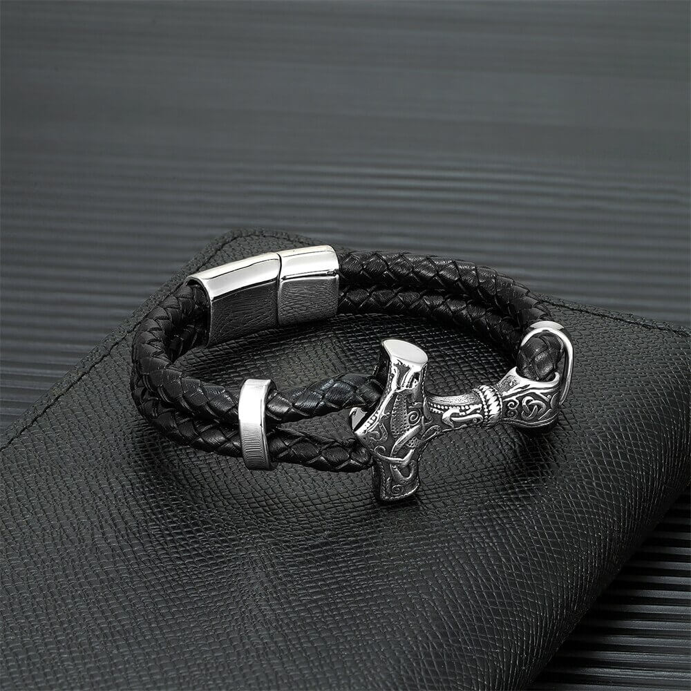 Wikinger Armband mit Thors Hammer