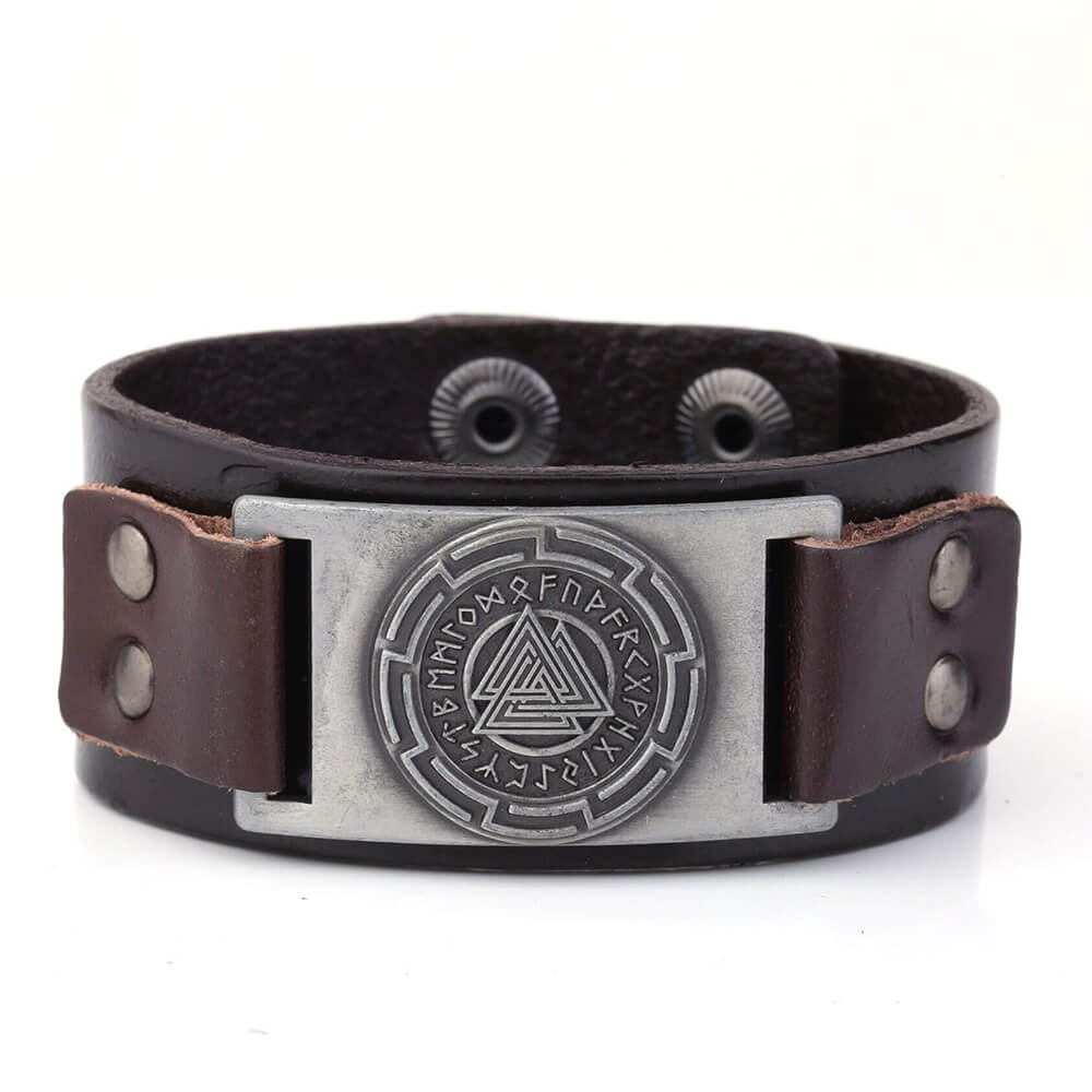 Wikinger Armband mit Valknut und Runen