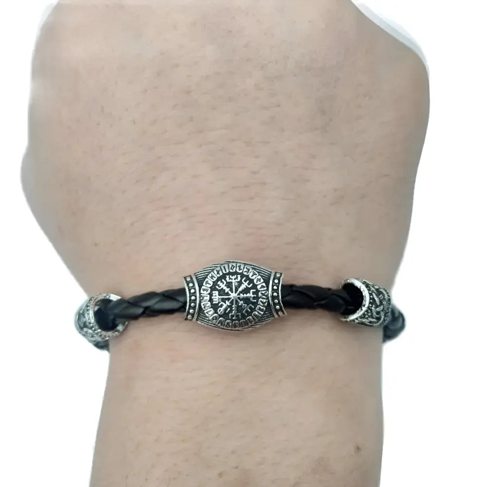 Wikinger Armband mit Vegvisir und Runen