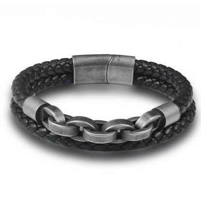 Wikinger Armreif Fenris Chain (Leder)