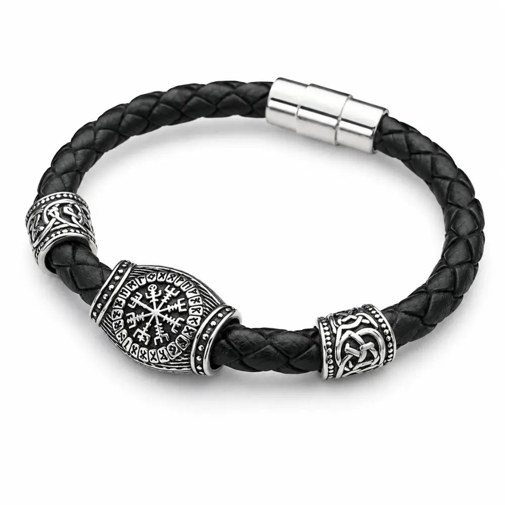 Wikinger Armreif - Vegvisir und Runen