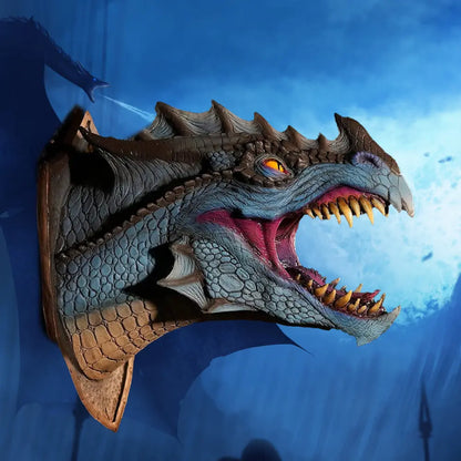 Wikinger Deko Wand mit Blauer Drache