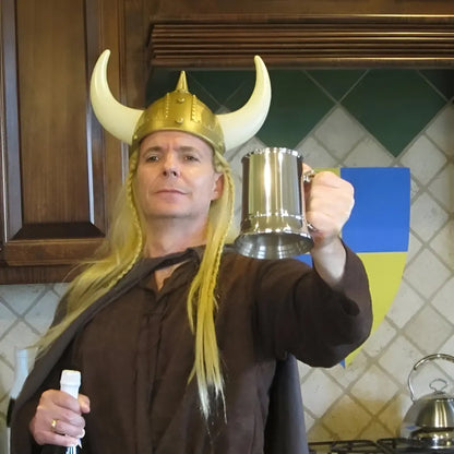 Wikinger Helm Weißes Horn Fur Cosplay