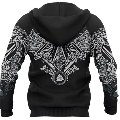 Wikinger Hoodie Raven Tattoo