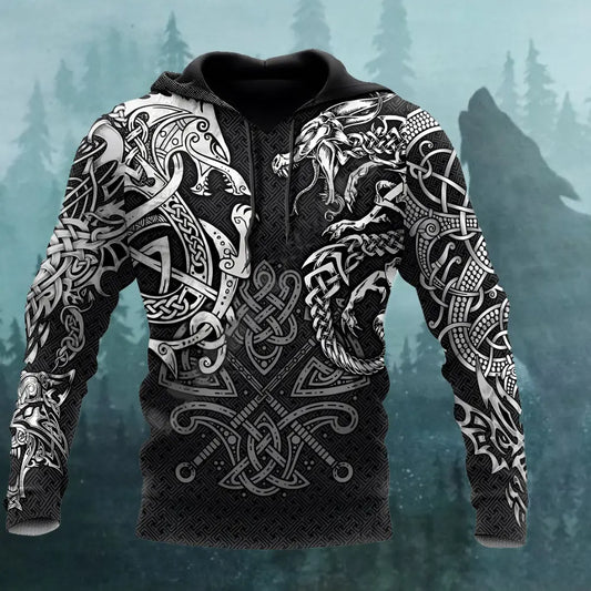 Wikinger Hoodie mit Fenrir and Jormungandr