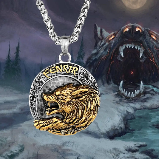 Wikinger Kette mit Wolf Symbol